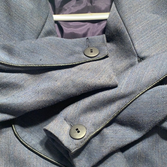 Vintage 90’s Karen Perry bomber jacket with leather piping - Picture 11 of 12